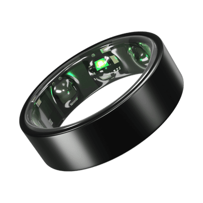 GABIT GSR01 Smart Ring 30+ Workout Modes & Holistic Health Tracking (Buy Sizing Kit First, Size 6, Titanium Build, Matte Black)