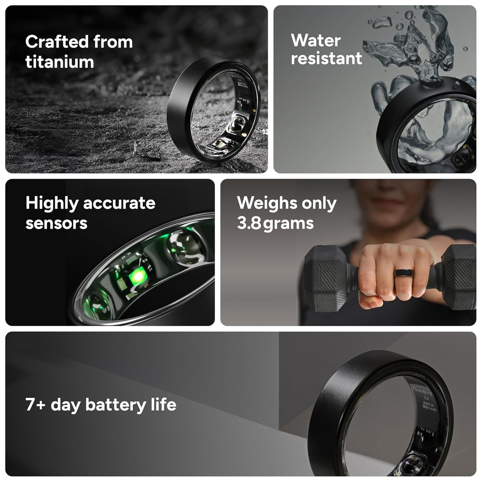 GABIT GSR01 Smart Ring 30+ Workout Modes & Holistic Health Tracking (Buy Sizing Kit First, Size 10, Titanium Build, Rose Gold) GABIT GSR01 Smart Ring 30+ Workout Modes & Holistic Health Tracking (Buy Sizing Kit First, Size 10, Titanium Build, Rose Gold)_5