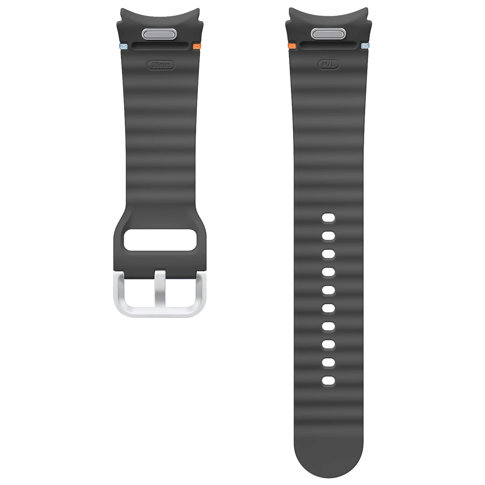 SAMSUNG ET-SNL31LBEGIN HNBR Sport Band for SAMSUNG Galaxy Watch7, Watch4, Watch4 Classic, Watch5, Watch 5 Pro, Watch6 & Watch6 Classic (M/L) (Breathable Design, Dark Gray)_4