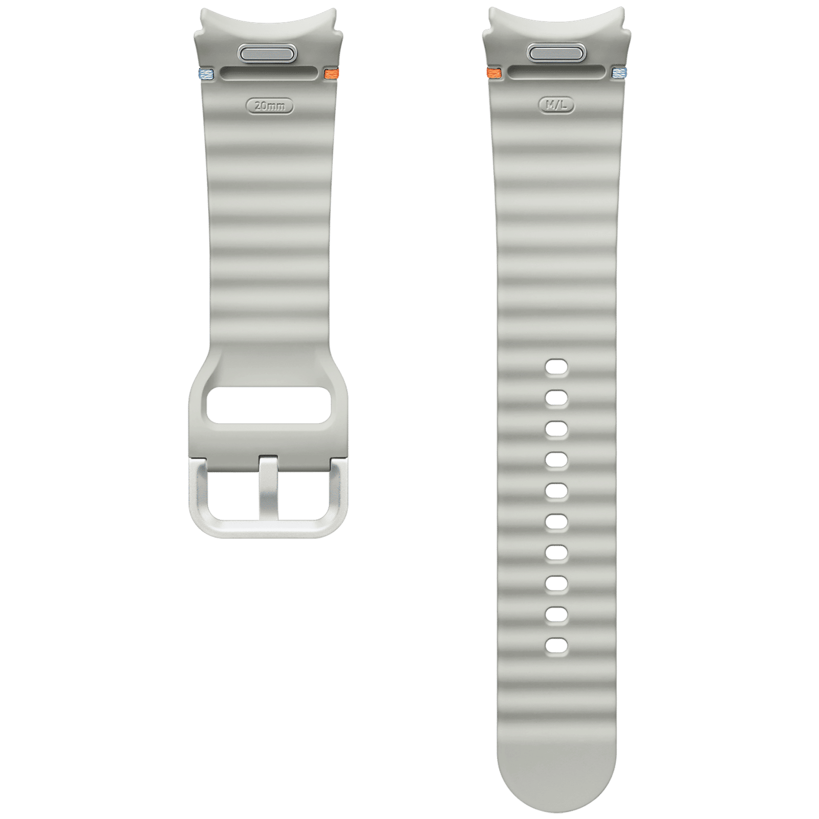 SAMSUNG ET-SNL31LSEGIN HNBR Sport Band for SAMSUNG Galaxy Watch7, Watch4, Watch4 Classic, Watch5, Watch 5 Pro, Watch6 & Watch6 Classic (M/L) (Breathable Design, Silver)_4