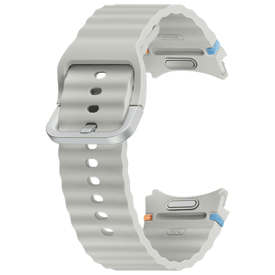 SAMSUNG ET-SNL31LSEGIN HNBR Sport Band for SAMSUNG Galaxy Watch7, Watch4, Watch4 Classic, Watch5, Watch 5 Pro, Watch6 & Watch6 Classic (M/L) (Breathable Design, Silver)