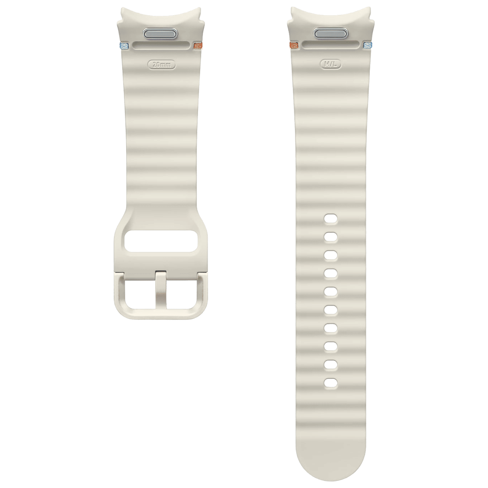 SAMSUNG ET-SNL31LWEGIN HNBR Sport Band for SAMSUNG Galaxy Watch7, Watch4, Watch4 Classic, Watch5, Watch 5 Pro, Watch6 & Watch6 Classic (M/L) (Breathable Design, Cream)_4