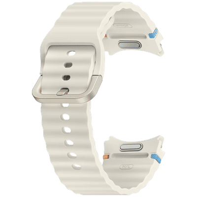 SAMSUNG ET-SNL31LWEGIN HNBR Sport Band for SAMSUNG Galaxy Watch7, Watch4, Watch4 Classic, Watch5, Watch 5 Pro, Watch6 & Watch6 Classic (M/L) (Breathable Design, Cream)