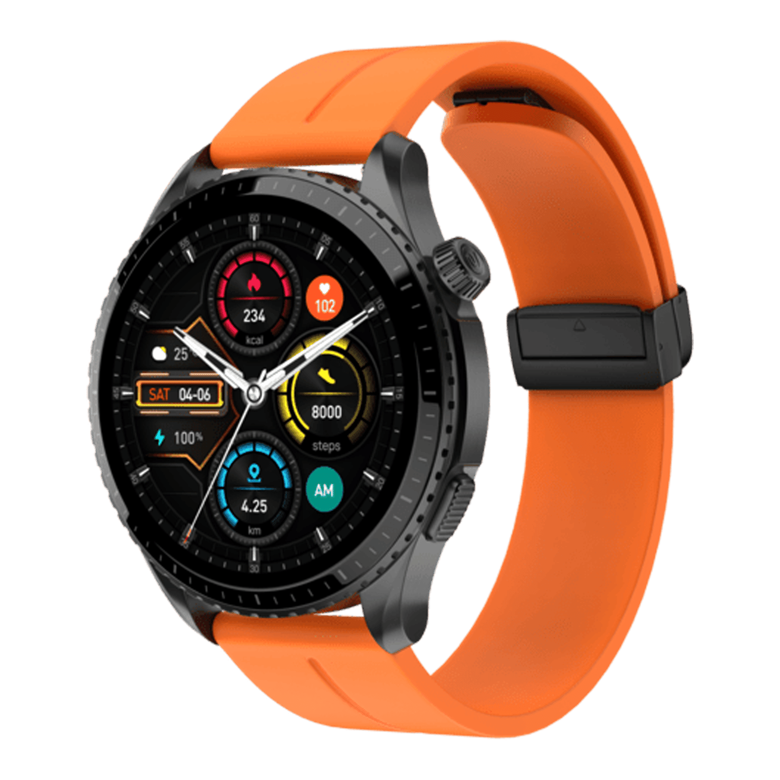 noise SnapOn Silicone Magnetic Loop for Smartwatch (22mm) (Quick Release Pins, Orange) noise SnapOn Silicone Magnetic Loop for Smartwatch (22mm) (Quick Release Pins, Orange)_4