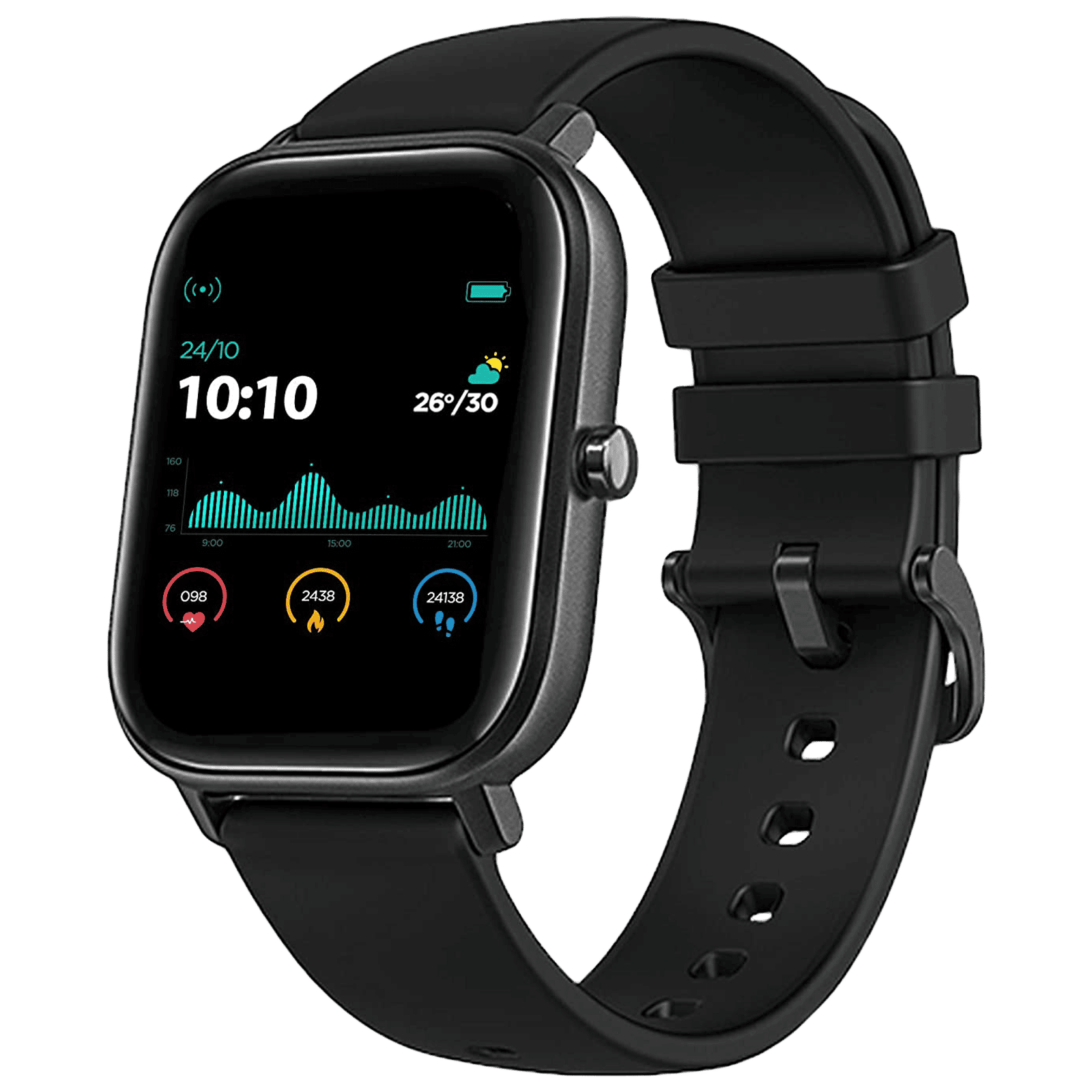 pebble Pace Smartwatch (35.56mm) (Built-in Oximeter, PFB05, Black, Silicon Strap) pebble Pace Smartwatch (35.56mm) (Built-in Oximeter, PFB05, Black, Silicon Strap)_2