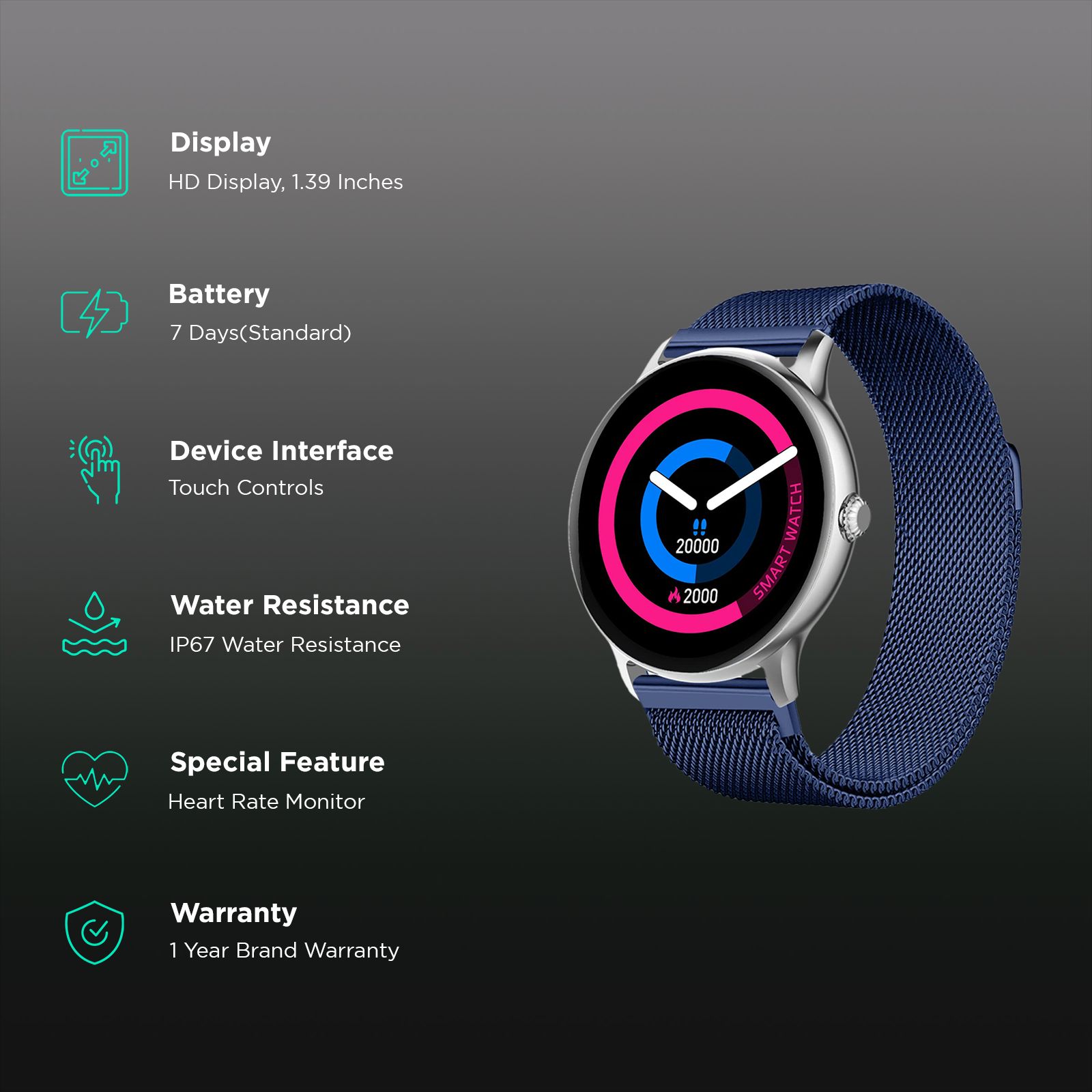 FIRE-BOLTT Phoenix Ultra Smartwatch with Bluetooth Calling (TFT Display, Shockproof, Blue Strap)_2