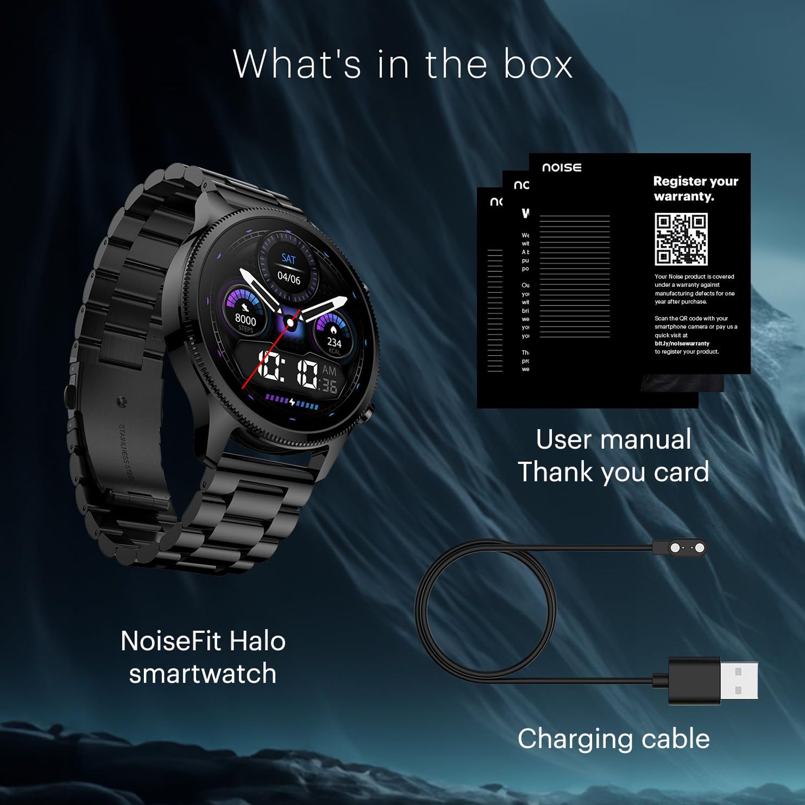 noise NoiseFit Halo Plus Smartwatch with Bluetooth Calling (37.08mm AMOLED Display, IP68 Water Resistant, Elite Blue Strap) noise NoiseFit Halo Plus Smartwatch with Bluetooth Calling (37.08mm AMOLED Display, IP68 Water Resistant, Elite Blue Strap)_3