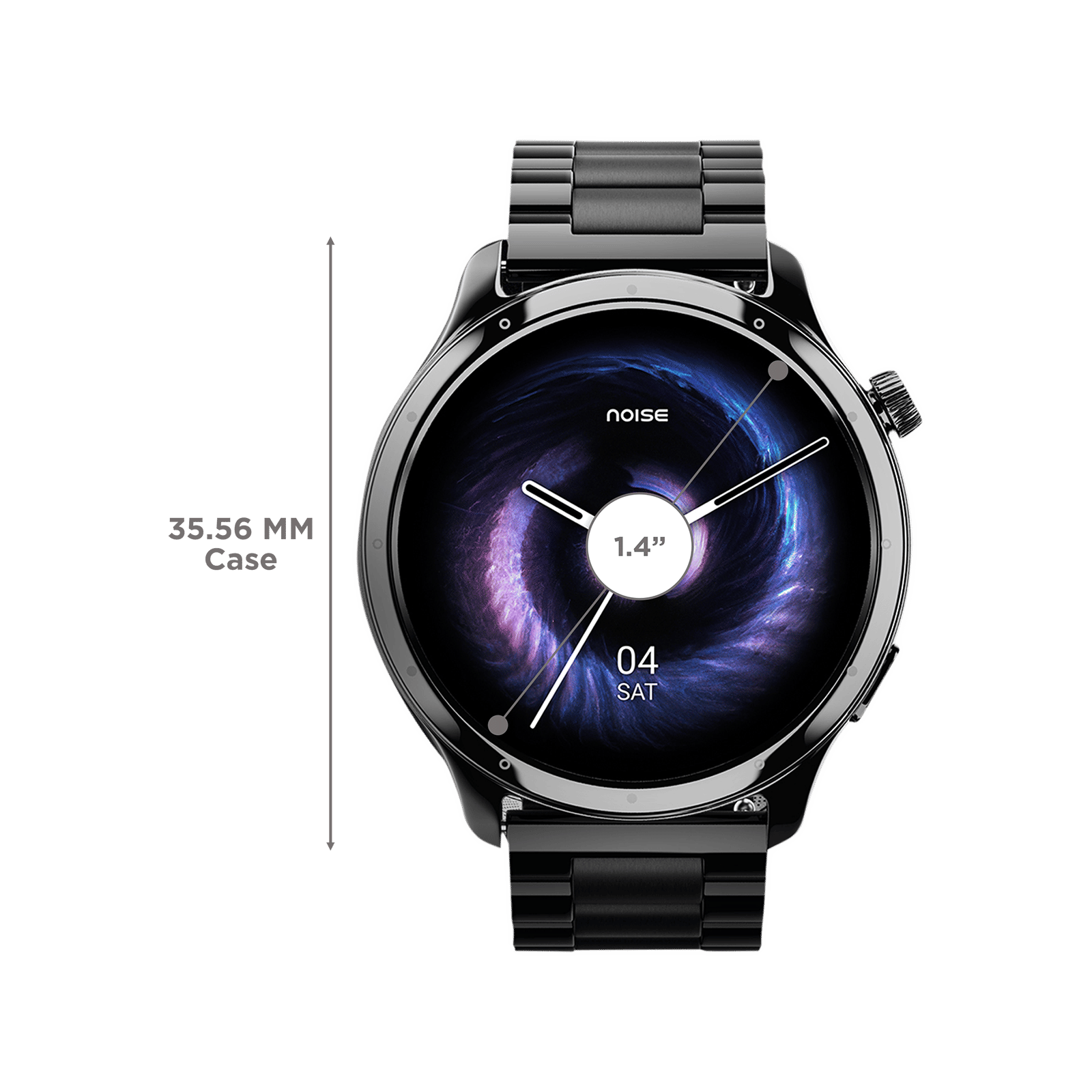 noise NoiseFit Mettle Smartwatch with Bluetooth Calling (35.56mm HD Display, IP68 Water Resistant, Elite Black Strap)_3