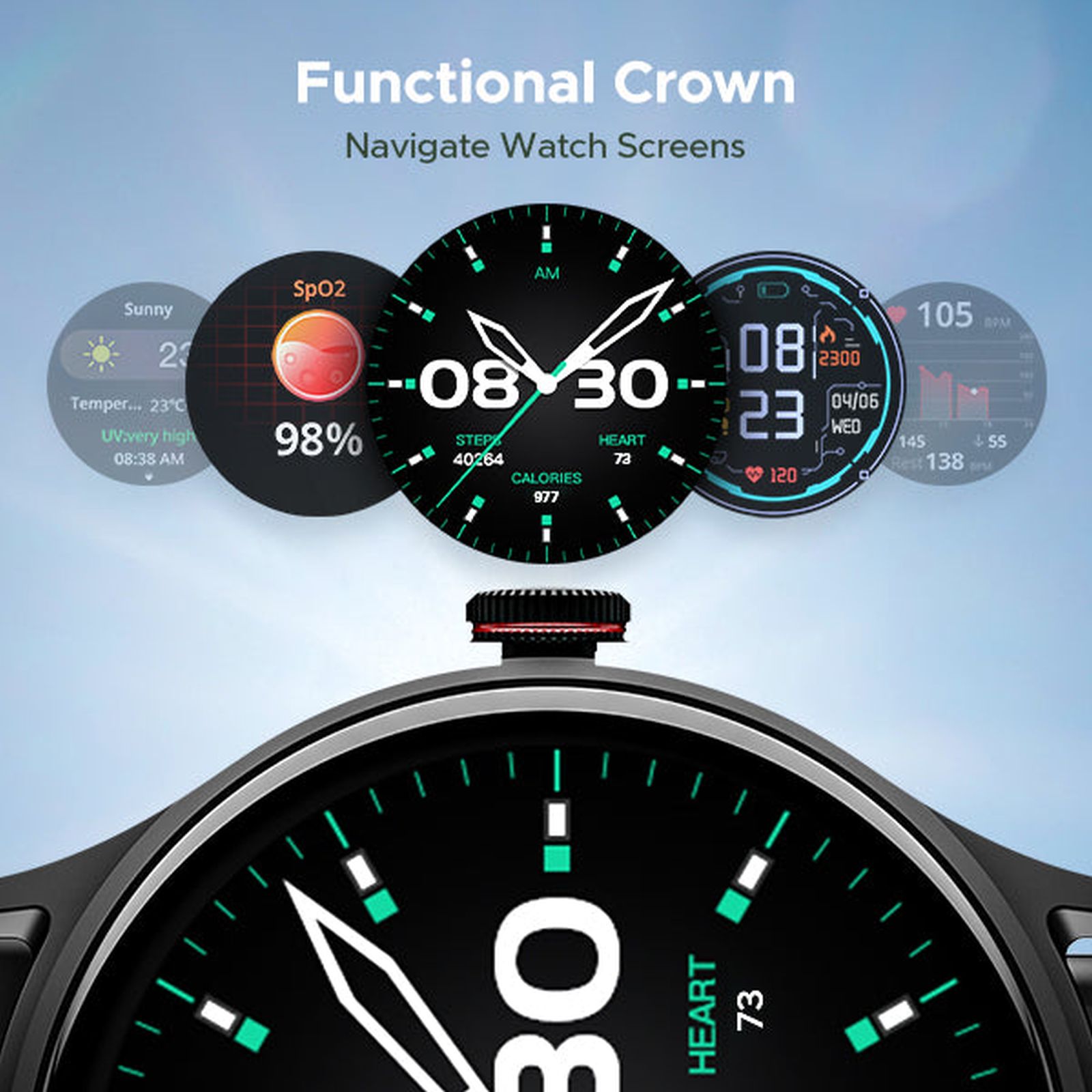 boAt Primia Celestial Smartwatch with Bluetooth Calling (38.6mm HD Display, IP67 Sweat Resistant, Active Black Strap)_3