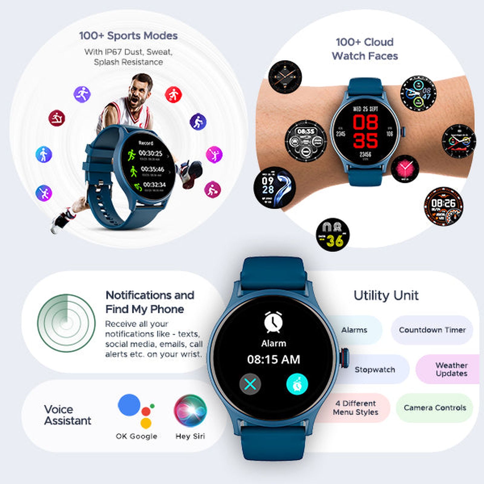 boAt Primia Celestial Smartwatch with Bluetooth Calling (38.6mm HD Display, IP67 Sweat Resistant, Cyan Blue Strap) boAt Primia Celestial Smartwatch with Bluetooth Calling (38.6mm HD Display, IP67 Sweat Resistant, Cyan Blue Strap)_2