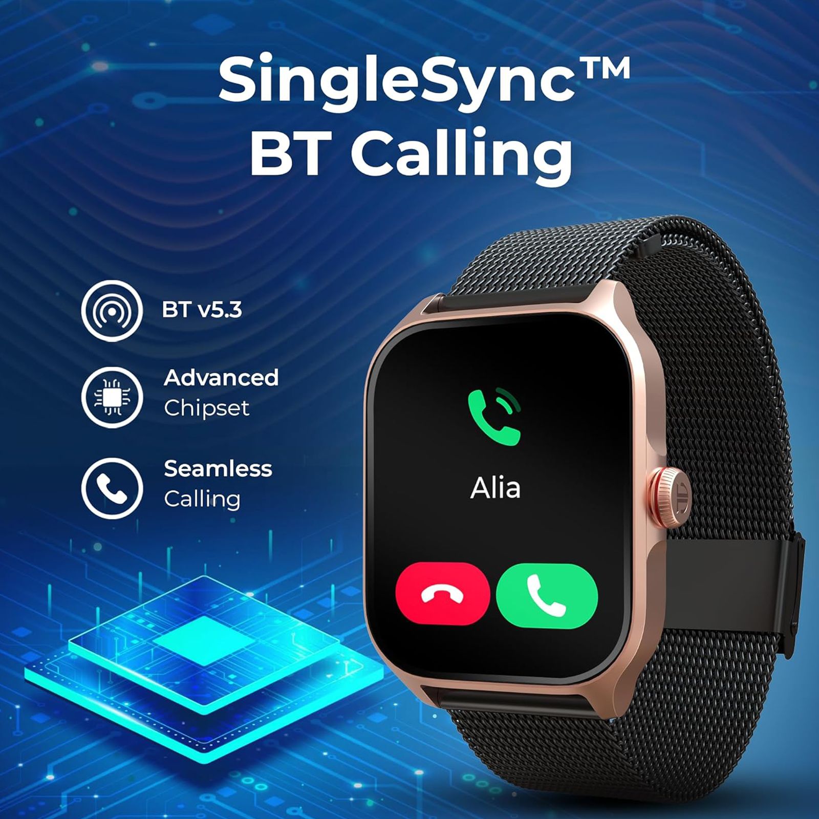 TITAN Zeal Smartwatch with Bluetooth Calling (46.99mm AMOLED Display, IP68 Water Resistant, Black Strap)_5