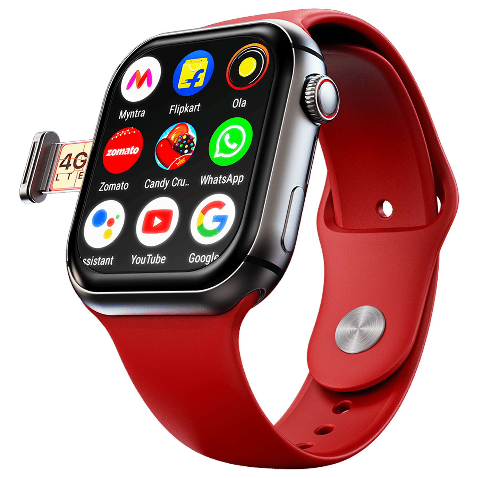 FIRE-BOLTT Dream GPS+Wi-Fi+4G SIM+Bluetooth Android OS Wristphone (51.3mm HD Display, Cortex A7MP CPU, Google Play Store, Cherry Hug Strap)_1