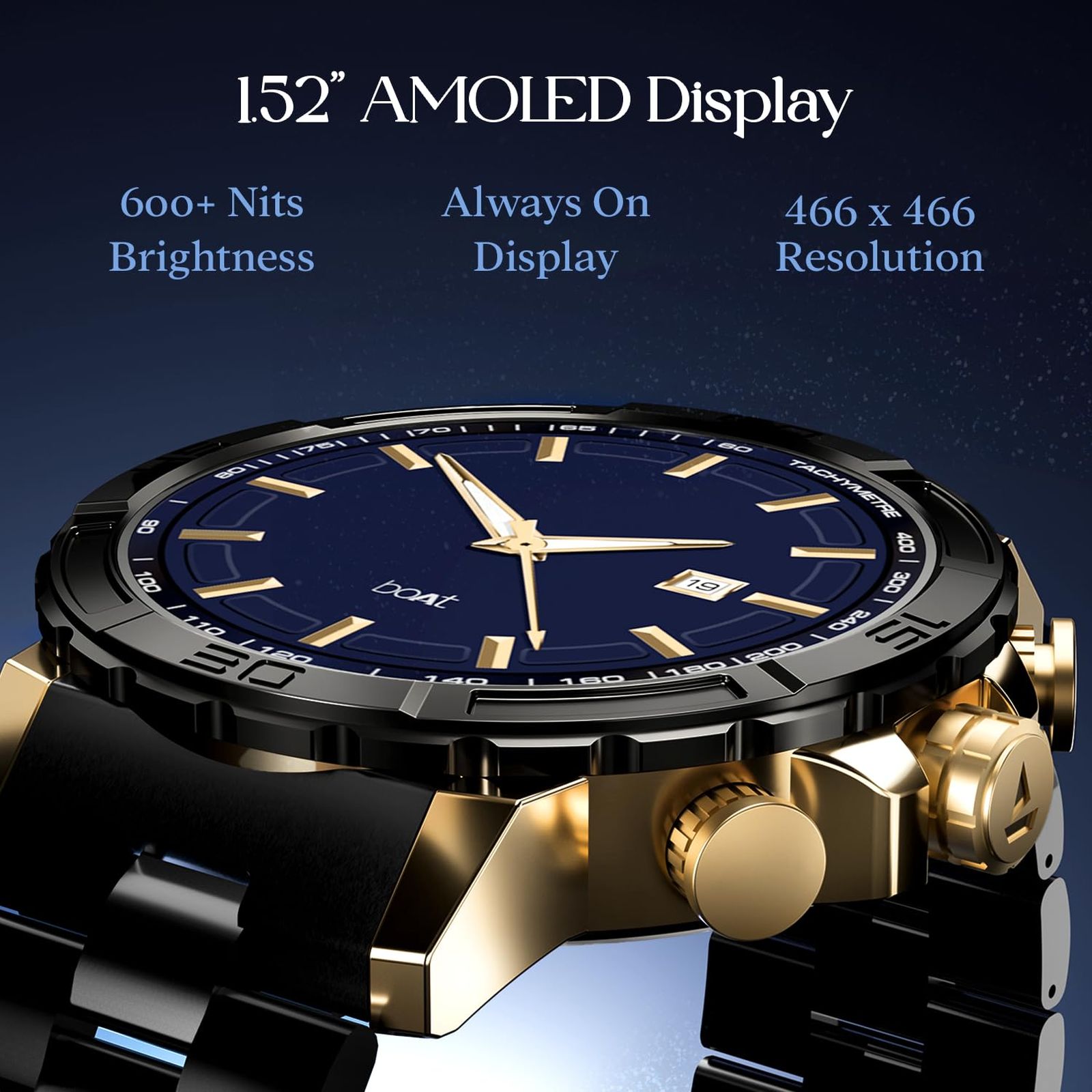 boAt Enigma X700 Smartwatch with Bluetooth Calling (38mm AMOLED Display, IP67 Sweat Resistant, Copper Black Strap) boAt Enigma X700 Smartwatch with Bluetooth Calling (38mm AMOLED Display, IP67 Sweat Resistant, Copper Black Strap)_3
