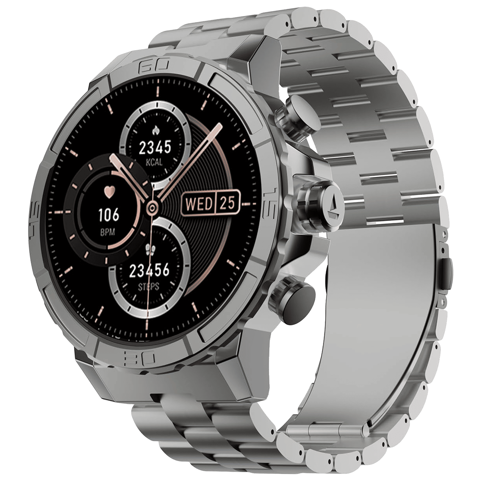 boAt Enigma X700 Smartwatch with Bluetooth Calling (38mm AMOLED Display, IP67 Sweat Resistant, Silver Chrome Strap) boAt Enigma X700 Smartwatch with Bluetooth Calling (38mm AMOLED Display, IP67 Sweat Resistant, Silver Chrome Strap)_1