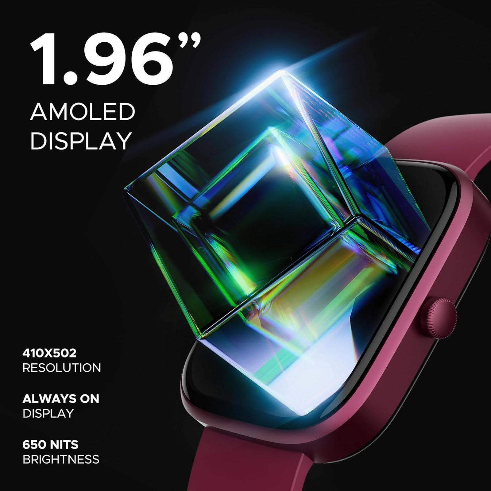 boAt Ultima Prism Smartwatch with Bluetooth Calling (49.7mm AMOLED Display, IP67 Sweat Resistant, Burgundy Strap) boAt Ultima Prism Smartwatch with Bluetooth Calling (49.7mm AMOLED Display, IP67 Sweat Resistant, Burgundy Strap)_2