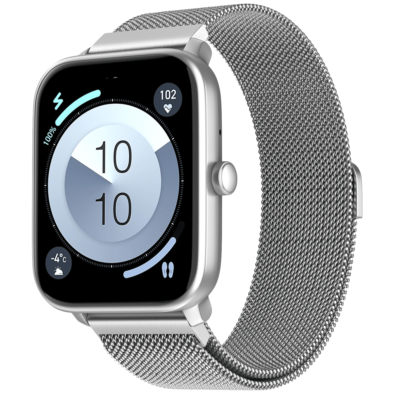 noise ColorFit Pulse 4 Smartwatch with Bluetooth Calling (46.9mm AMOLED Display, IP68 Water Resistant, Silver Link Strap) noise ColorFit Pulse 4 Smartwatch with Bluetooth Calling (46.9mm AMOLED Display, IP68 Water Resistant, Silver Link Strap)_1