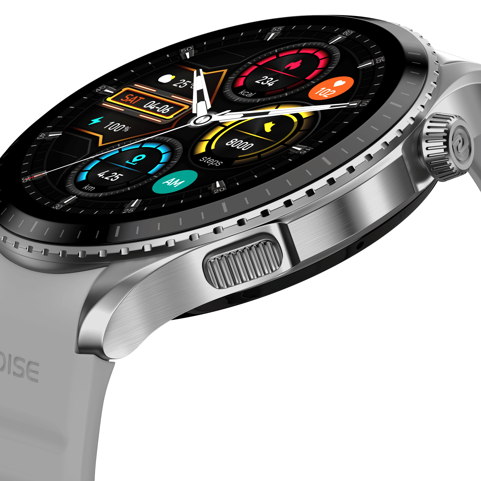 noise NoiseFit Origin Smartwatch with Bluetooth Calling (37.1mm AMOLED Display, 3ATM Water Resistant, Silver Grey Strap) noise NoiseFit Origin Smartwatch with Bluetooth Calling (37.1mm AMOLED Display, 3ATM Water Resistant, Silver Grey Strap)_4