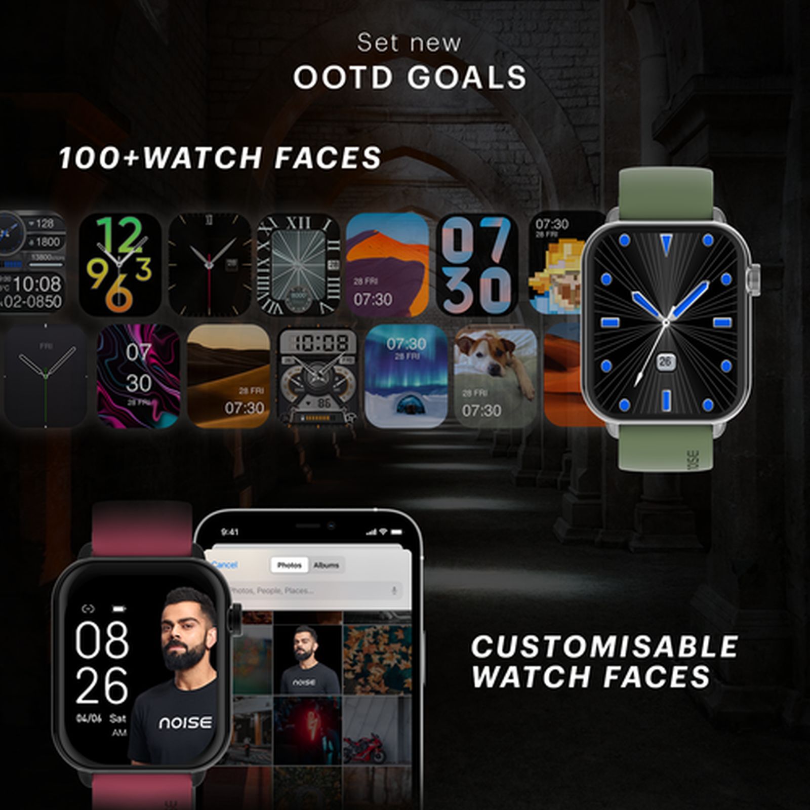 noise ColorFit Mighty Smartwatch with Bluetooth Calling (49.7mm TFT Display, IP67 Water Resistant, Forest Green Strap)_7
