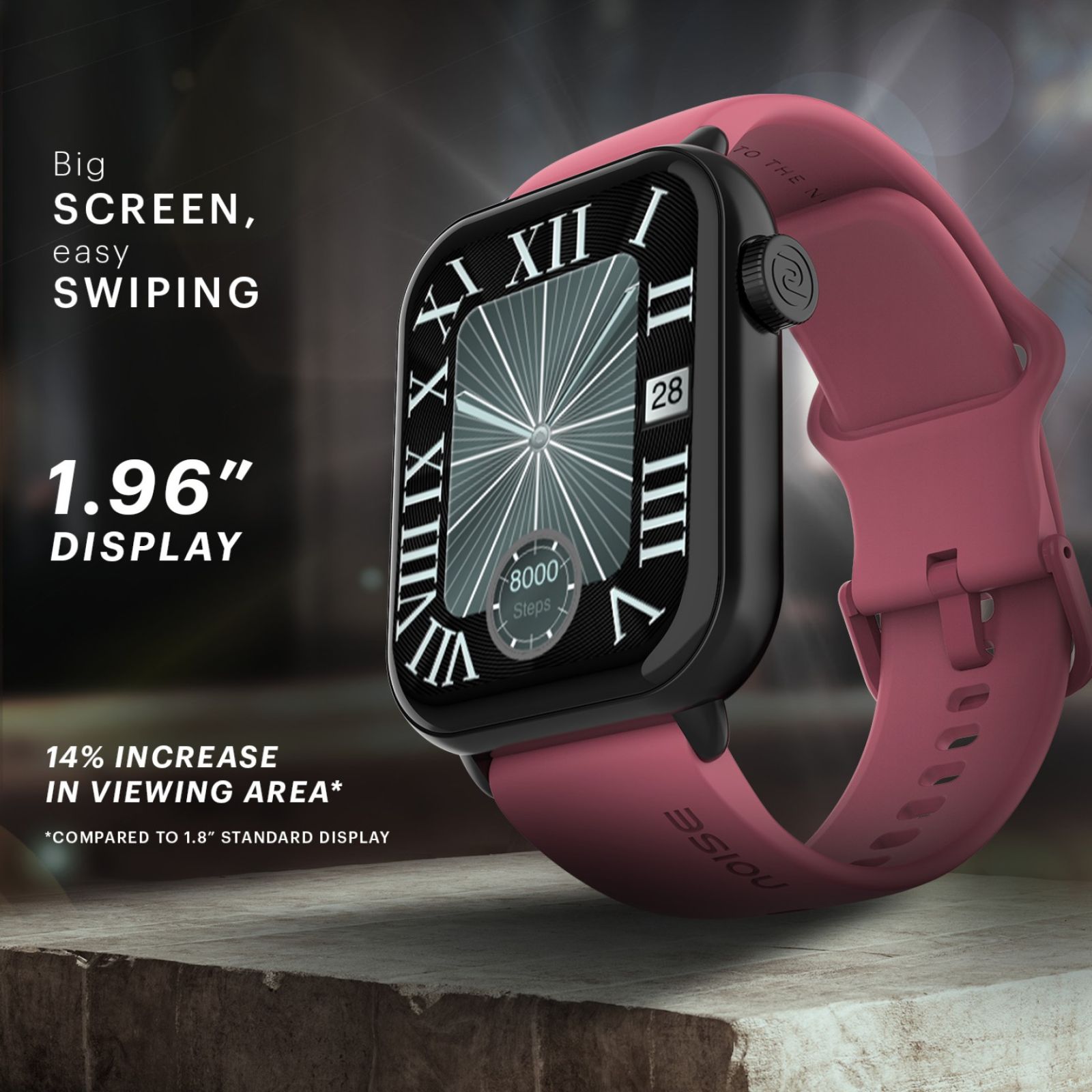 noise ColorFit Mighty Smartwatch with Bluetooth Calling (49.7mm TFT Display, IP67 Water Resistant, Burgundy Wine Strap) noise ColorFit Mighty Smartwatch with Bluetooth Calling (49.7mm TFT Display, IP67 Water Resistant, Burgundy Wine Strap)_6