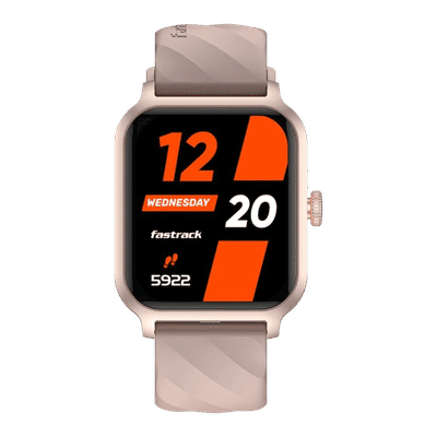 fastrack Rave FX2 Smartwatch with Bluetooth Calling (46.4mm UltraVU HD Display, IP68 Water Resistant, Beige Strap)