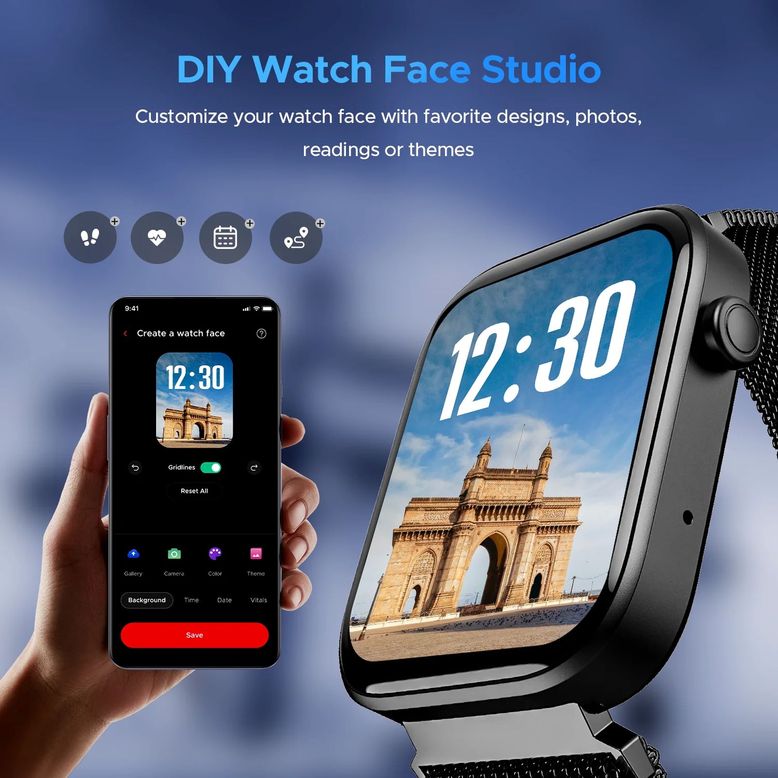 boAt Wave Astra 3 Smartwatch with Bluetooth Calling (46.48mm HD Display, IP67 Water Resistant, Black Metal Strap)_4