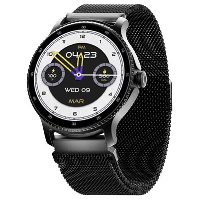 boAt Lunar Discovery Smartwatch with Bluetooth Calling (35mm HD Display, IP67 Water Resistant, Black Metal Strap)
