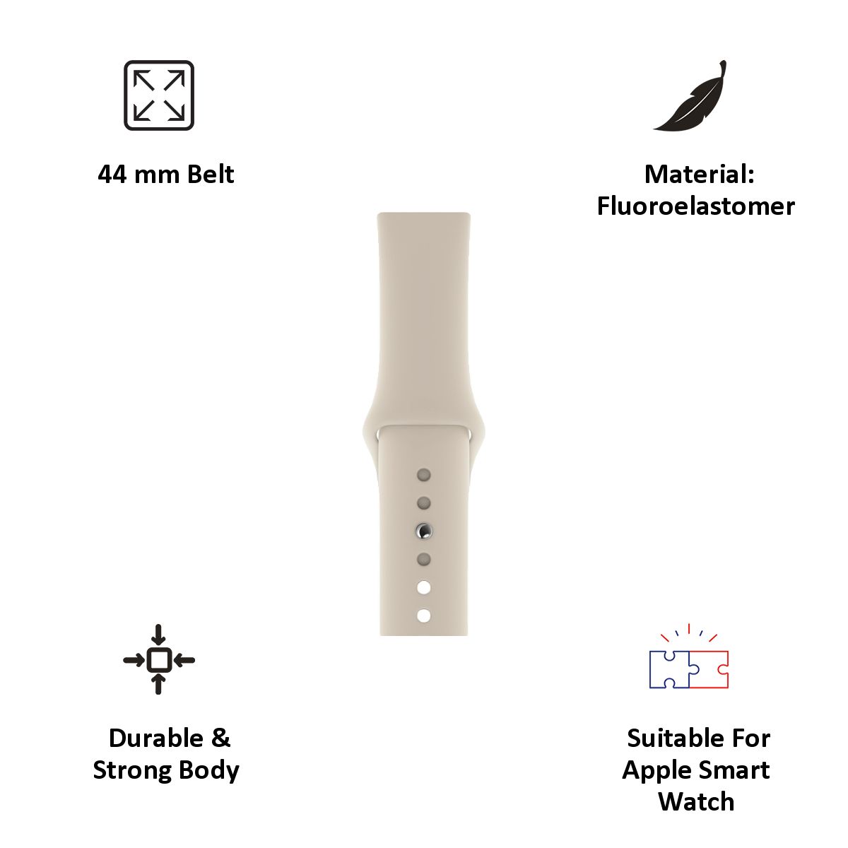 Apple Fluoroelastomer Strap for Apple iWatch (42mm / 44mm) (Stone) Apple Fluoroelastomer Strap for Apple iWatch (42mm / 44mm) (Stone)_5