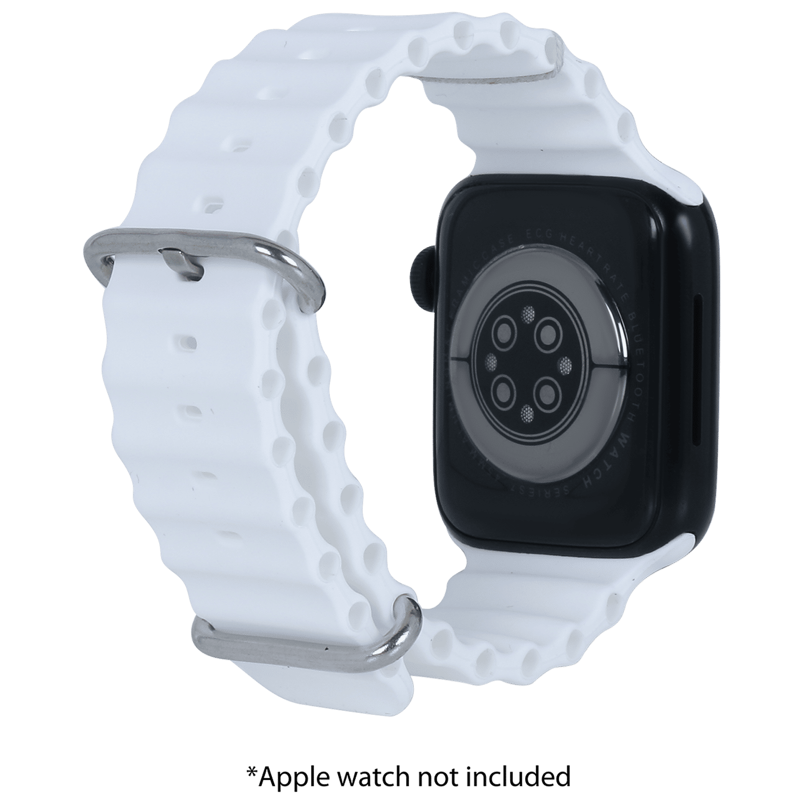 Croma Soft Silicone Ridged Strap for Apple iWatch (42mm / 44mm / 45mm) (Apple Compatible, White) Croma Soft Silicone Ridged Strap for Apple iWatch (42mm / 44mm / 45mm) (Apple Compatible, White)_3