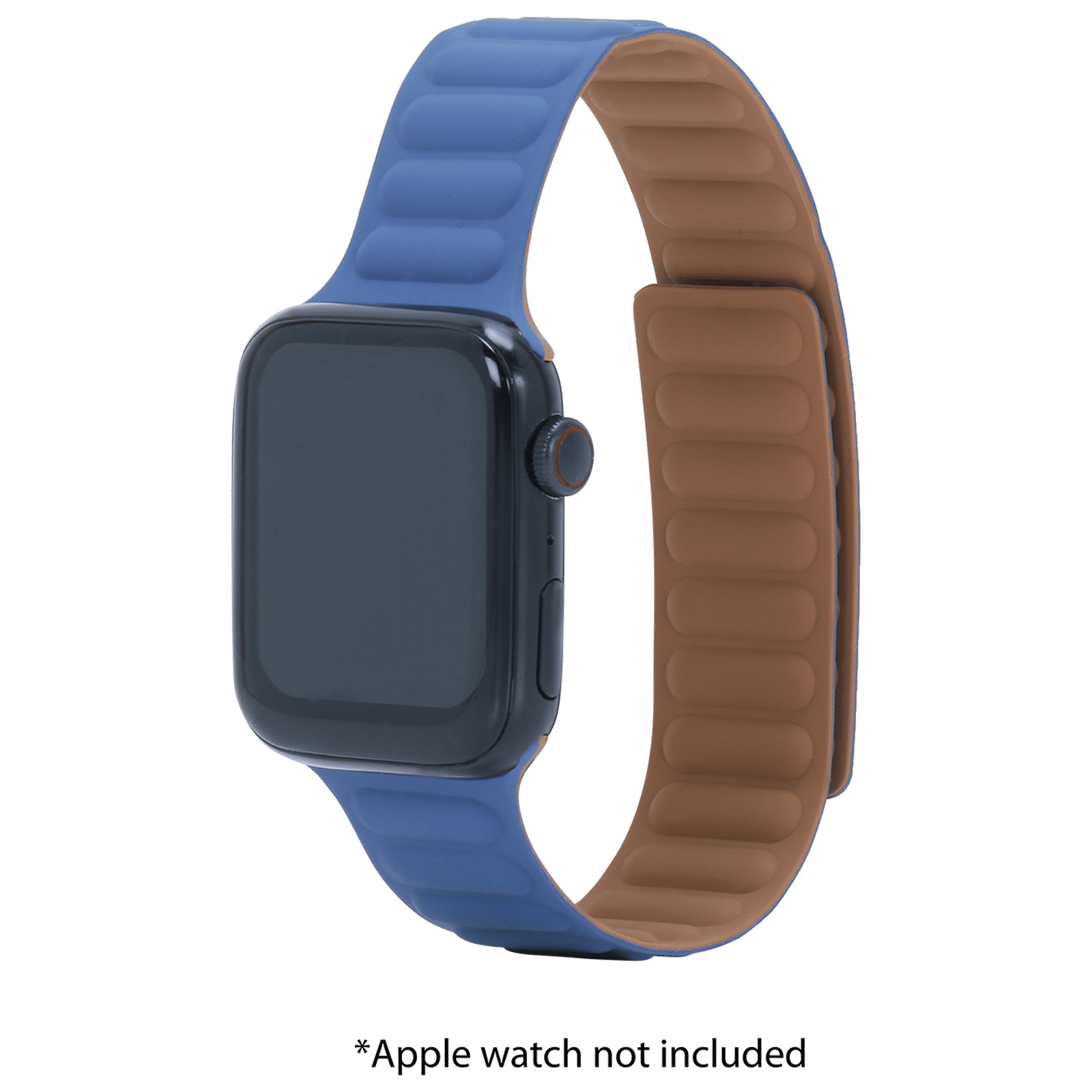 Croma Magnetic Strap for Apple iWatch (42mm / 44mm / 45mm) (Apple Compatible, Blue and Tan)_3
