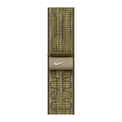 Apple Woven Nylon Nike Sport Loop for Apple Watch (38mm / 40mm / 41mm) (Hook-and-Loop Fastener, Green & Grey)