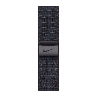 Apple Woven Nylon Nike Sport Loop for Apple Watch (38mm / 40mm / 41mm) (Hook-and-Loop Fastener, Black & Blue)