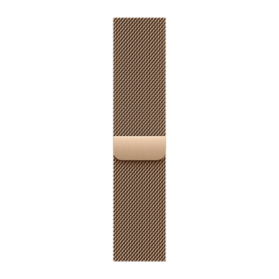 Apple Stainless Steel Magnetic Milanese Loop for Apple Watch (44mm / 45mm / 46mm / 49mm, S / M) (Physical Vapour Deposition Layer, Gold)
