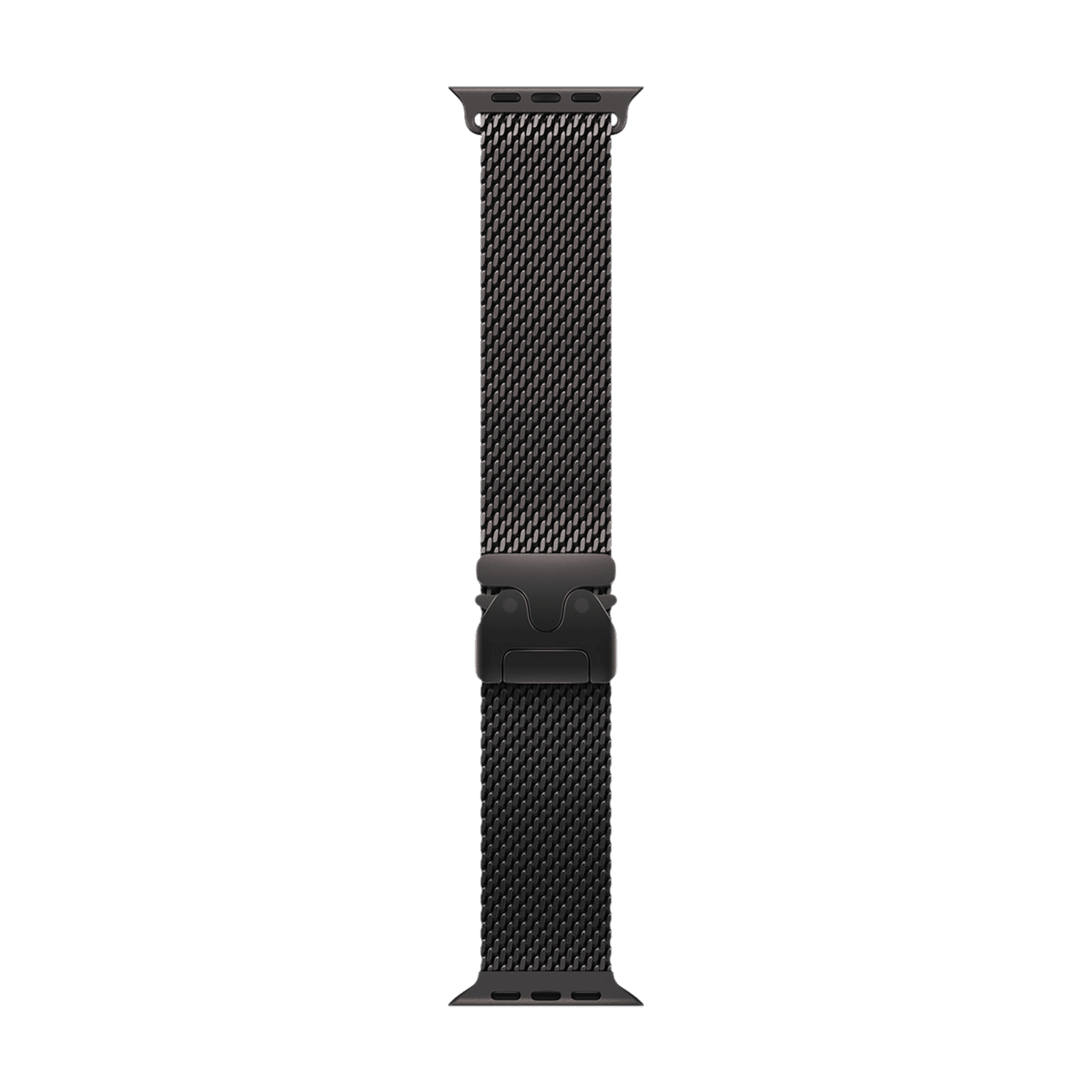 Apple Titanium Milanese Loop for Apple Watch (44mm / 45mm / 46mm / 49mm, Medium) (Secure Parachute Style Buckle, Black)_1