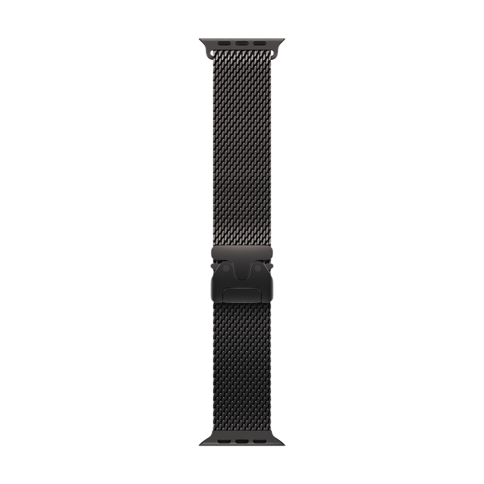 Apple Titanium Milanese Loop for Apple Watch (44mm / 45mm / 46mm / 49mm, Large) (Secure Parachute Style Buckle, Black)_1