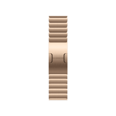 Apple Stainless Steel Link Bracelet for Apple (38mm / 40mm / 41mm / 42mm) (Simple Release Button, Gold)