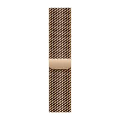 Apple Stainless Steel Magnetic Milanese Loop for Apple Watch (44mm / 45mm / 46mm / 49mm) (Physical Vapour Deposition Layer, Gold)