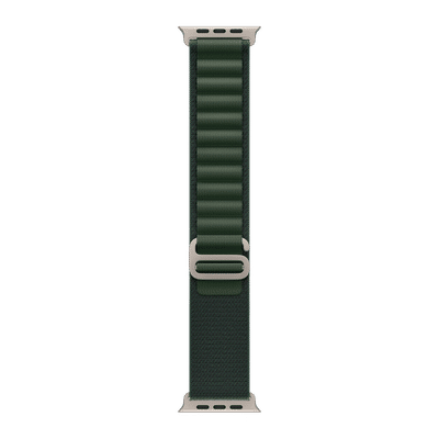 Apple Spandex, Polyester & Natural Titanium Alpine Loop for Apple Watch (44mm / 45mm / 46mm / 49mm, Small) (Corrosion Resistant, Dark Green)
