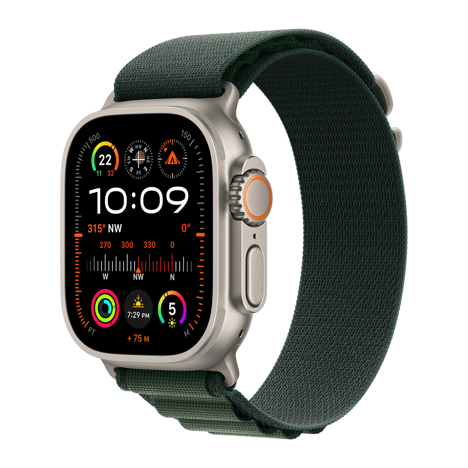 Apple Spandex, Polyester & Natural Titanium Alpine Loop for Apple Watch (44mm / 45mm / 46mm / 49mm, Medium) (Corrosion Resistant, Dark Green) Apple Spandex, Polyester & Natural Titanium Alpine Loop for Apple Watch (44mm / 45mm / 46mm / 49mm, Medium) (Corrosion Resistant, Dark Green)_2