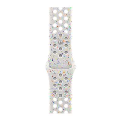 Apple Aluminium & Fluoroelastomer Nike Sport Band for Apple Watch (44mm / 45mm / 46mm / 49mm, S/M) (Durable & Strong, Pure Platinum)