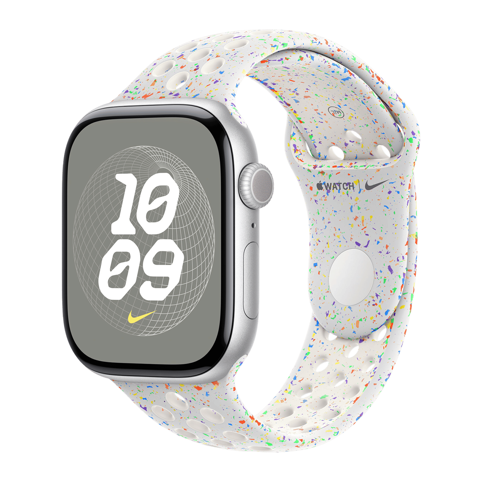 Apple Aluminium & Fluoroelastomer Nike Sport Band for Apple Watch (44mm / 45mm / 46mm / 49mm, M/L) (Durable & Strong, Pure Platinum) Apple Aluminium & Fluoroelastomer Nike Sport Band for Apple Watch (44mm / 45mm / 46mm / 49mm, M/L) (Durable & Strong, Pure Platinum)_2