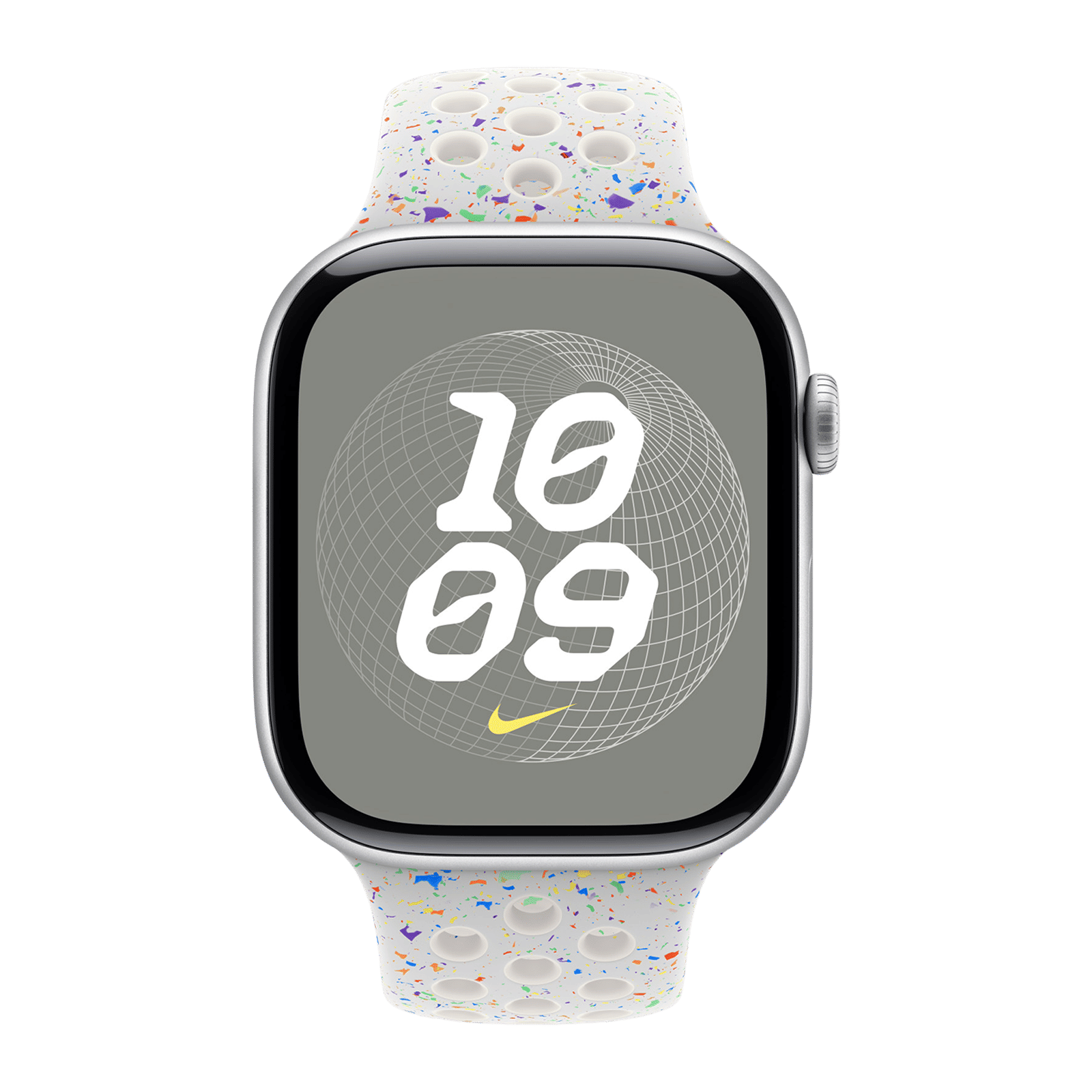 Apple Aluminium & Fluoroelastomer Nike Sport Band for Apple Watch (44mm / 45mm / 46mm / 49mm, M/L) (Durable & Strong, Pure Platinum) Apple Aluminium & Fluoroelastomer Nike Sport Band for Apple Watch (44mm / 45mm / 46mm / 49mm, M/L) (Durable & Strong, Pure Platinum)_3