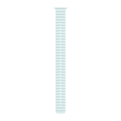 Apple Black Titanium & Fluoroelastomer Ocean Band Extension for Apple Watch (44mm / 45mm / 46mm / 49mm) (Corossion Resistant, Ice Blue)