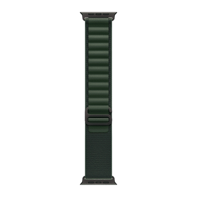 Apple Polyester, Spandex & Black Titanium Alpine Loop for Apple Watch (44mm / 45mm / 46mm / 49mm, Small) (Corrosion Resistant, Dark Green)