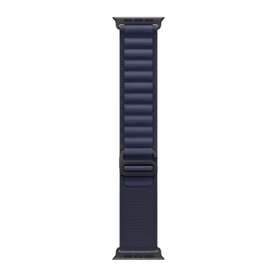 Apple Polyester, Spandex & Black Titanium Alpine Loop for Apple Watch (44mm / 45mm / 46mm / 49mm, Medium) (Corrosion Resistant, Navy)