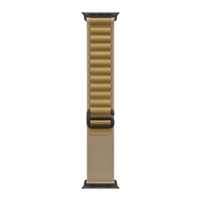 Apple Polyester, Spandex & Black Titanium Alpine Loop for Apple Watch (44mm / 45mm / 46mm / 49mm, Small) (Corrosion Resistant, Tan)