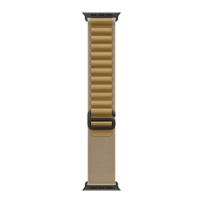 Apple Polyester, Spandex & Black Titanium Alpine Loop for Apple Watch (44mm / 45mm / 46mm / 49mm, Large) (Corrosion Resistant, Tan)