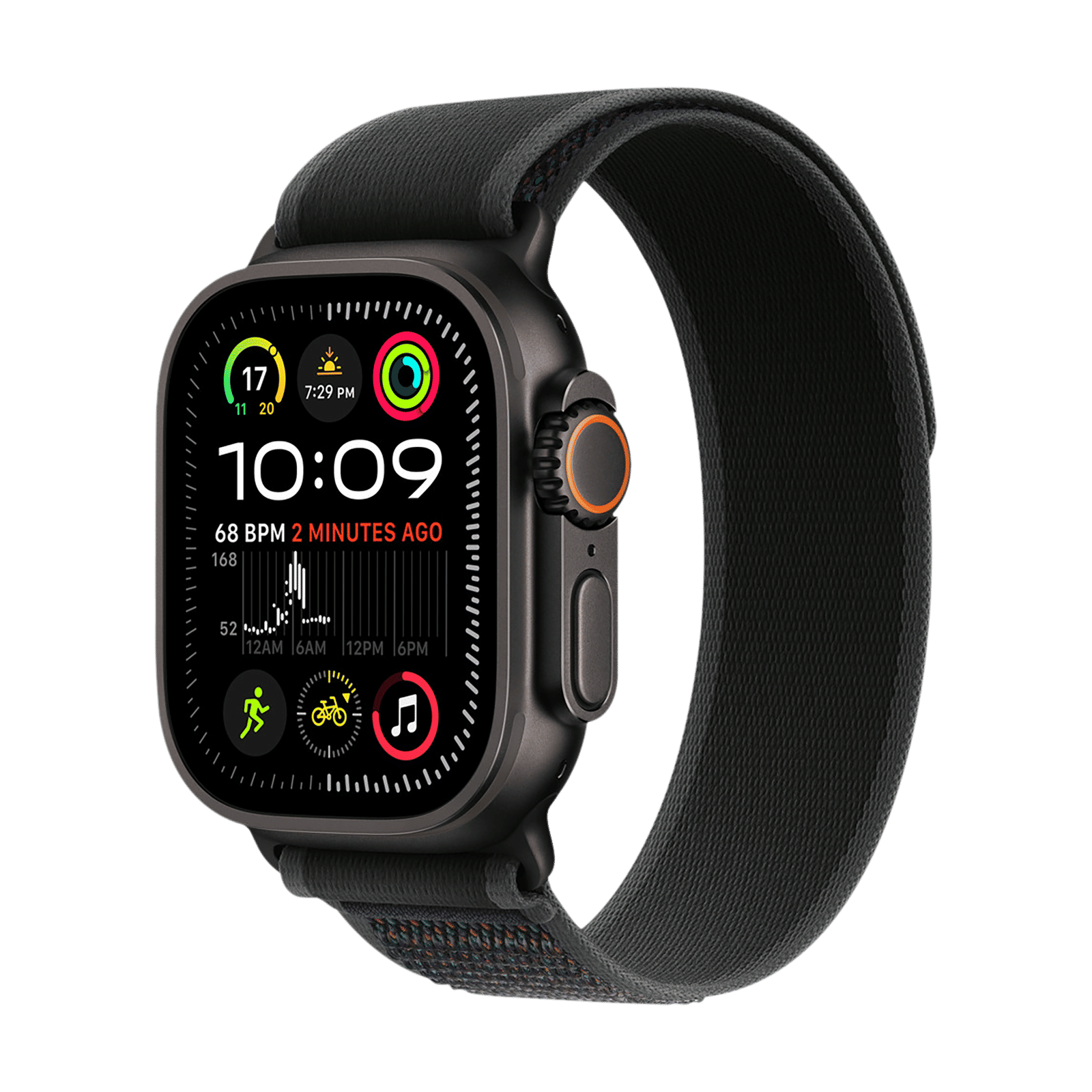 Apple Trail Polyester, Spandex, Nylon & Black Titanium Trail Loop for Apple Watch (44mm / 45mm / 46mm / 49mm, S/M) (Ultra-Thin, Black)_2