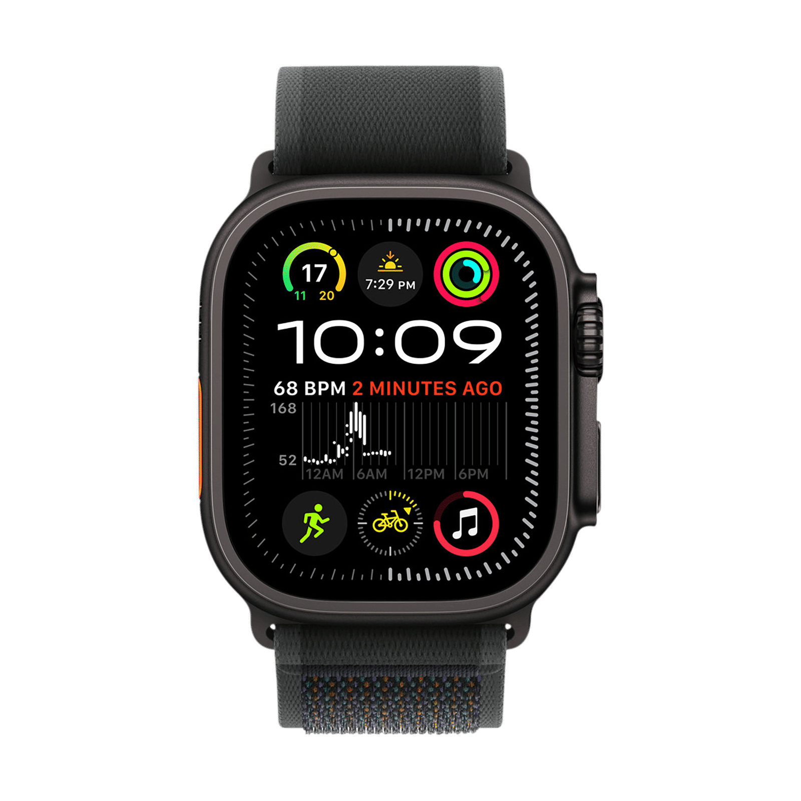 Apple Trail Polyester, Spandex, Nylon & Black Titanium Trail Loop for Apple Watch (44mm / 45mm / 46mm / 49mm, M/L) (Ultra-Thin, Black)_3