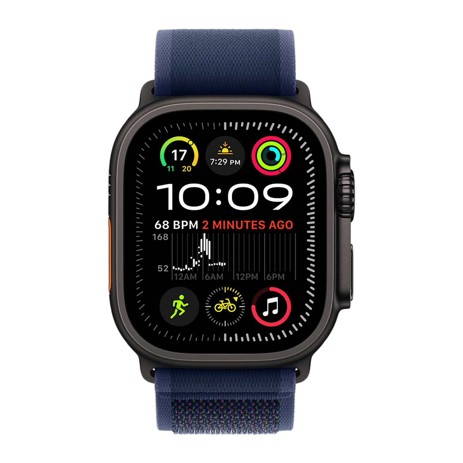Apple Trail Polyester, Spandex, Nylon & Black Titanium Trail Loop for Apple Watch (44mm / 45mm / 46mm / 49mm, S/M) (Ultra-Thin, Blue)_2