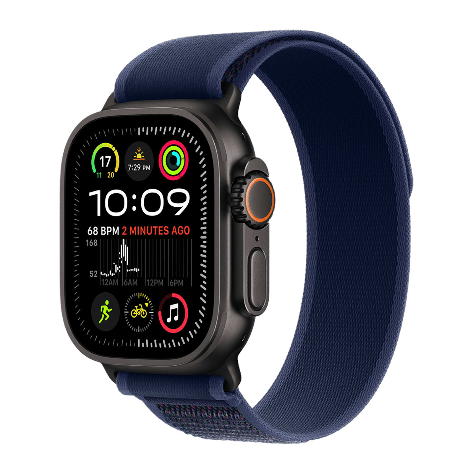 Apple Trail Polyester, Spandex, Nylon & Black Titanium Trail Loop for Apple Watch (44mm / 45mm / 46mm / 49mm, S/M) (Ultra-Thin, Blue)_3